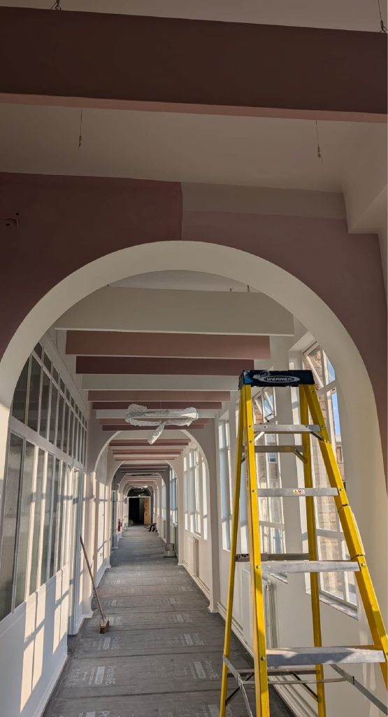 a ladder in a hallway