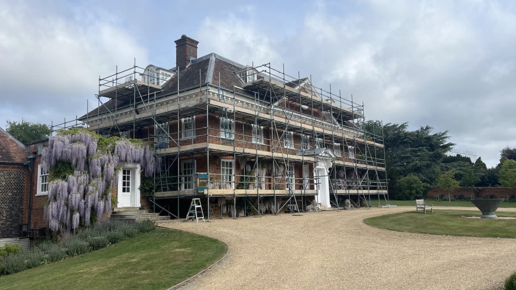 a building with scaffolding around it