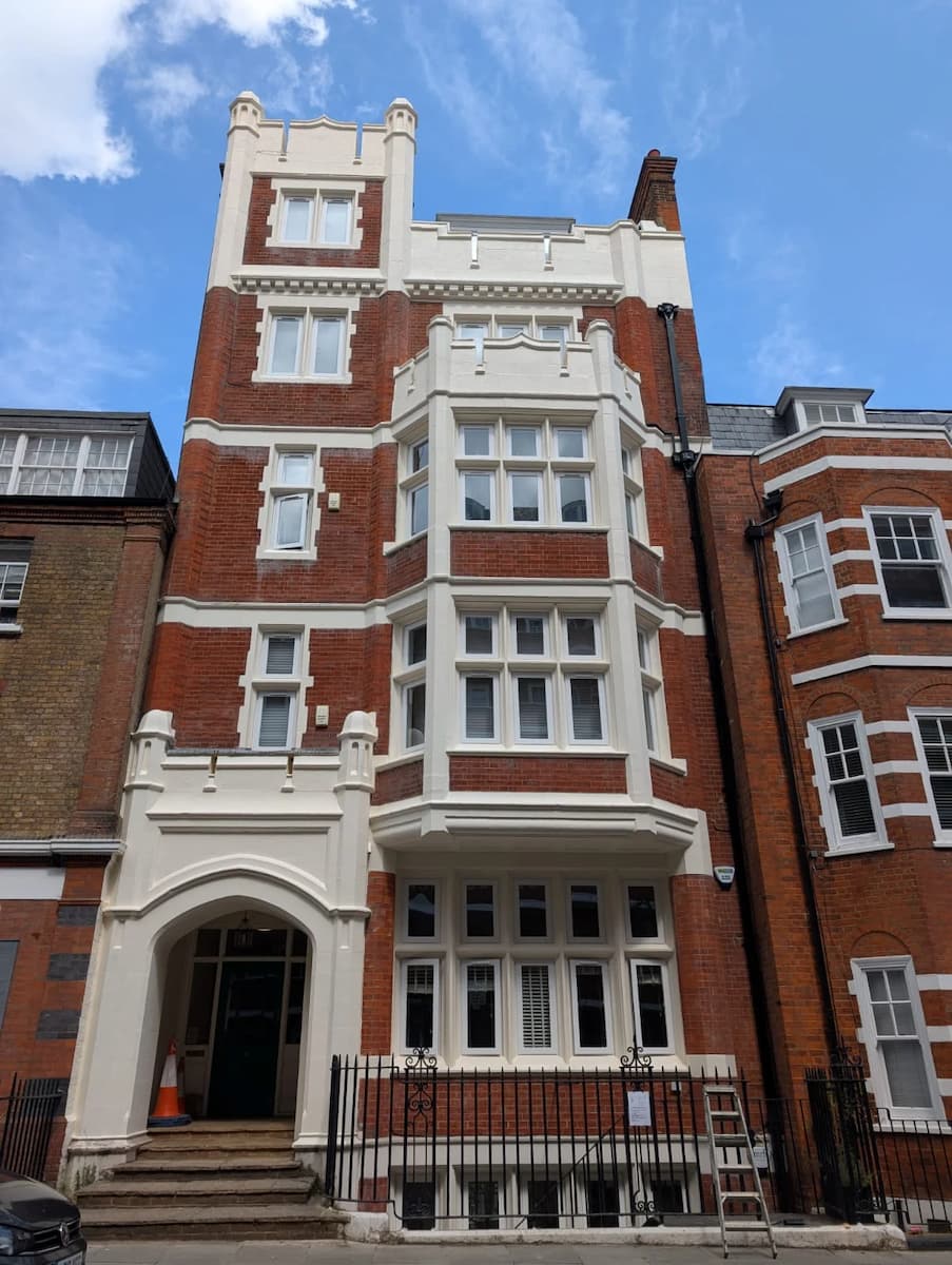 a building with a gate
